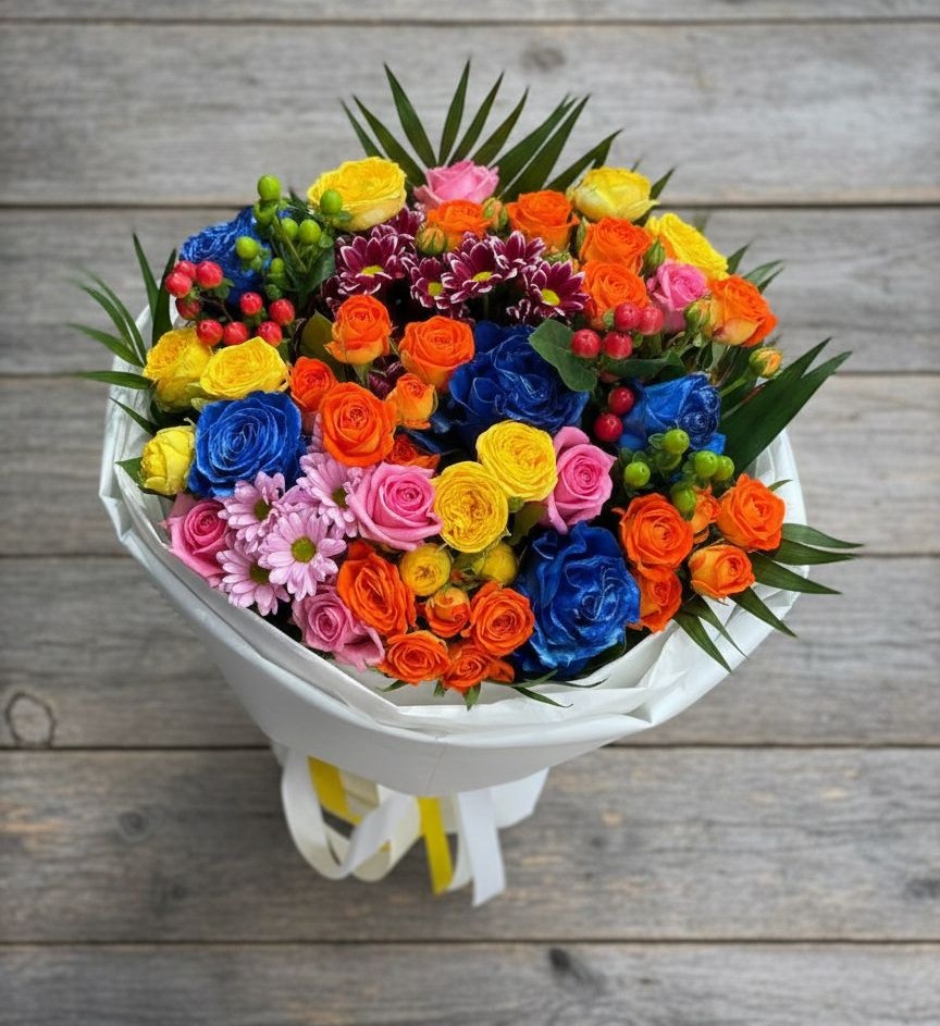 Букет цветов из: Розы и Хризантемы в Ермолаево