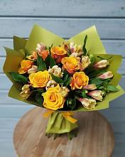 Букет цветов из:  Альстромерии и Розы в Ермолаево