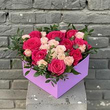 Цветочная композиция из Розы в коробке в Ермолаево