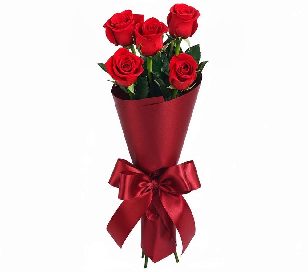 Букет 5 Красных роз Эдлесс Лав в Ермолаево