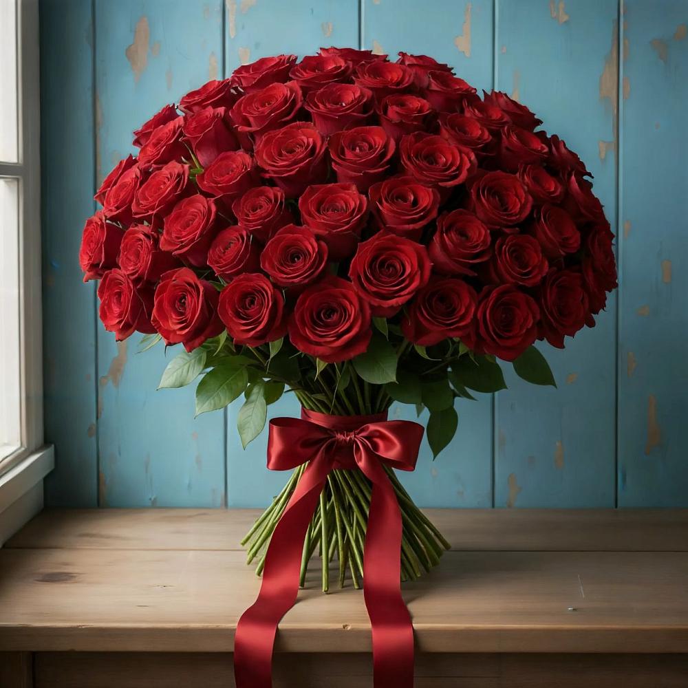 Букет Красные розы Блэк Меджик в Ермолаево