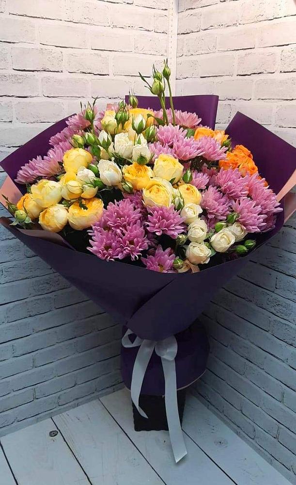 Букет цветов из: Хризантемы и Розы в Ермолаево