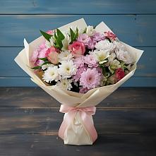 Букет цветов из:  Хризантемы, Альстромерии и Розы #REPLACE_PRED# Ермолаево