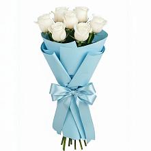 Букет 7 белых роз Проуд в Ермолаево