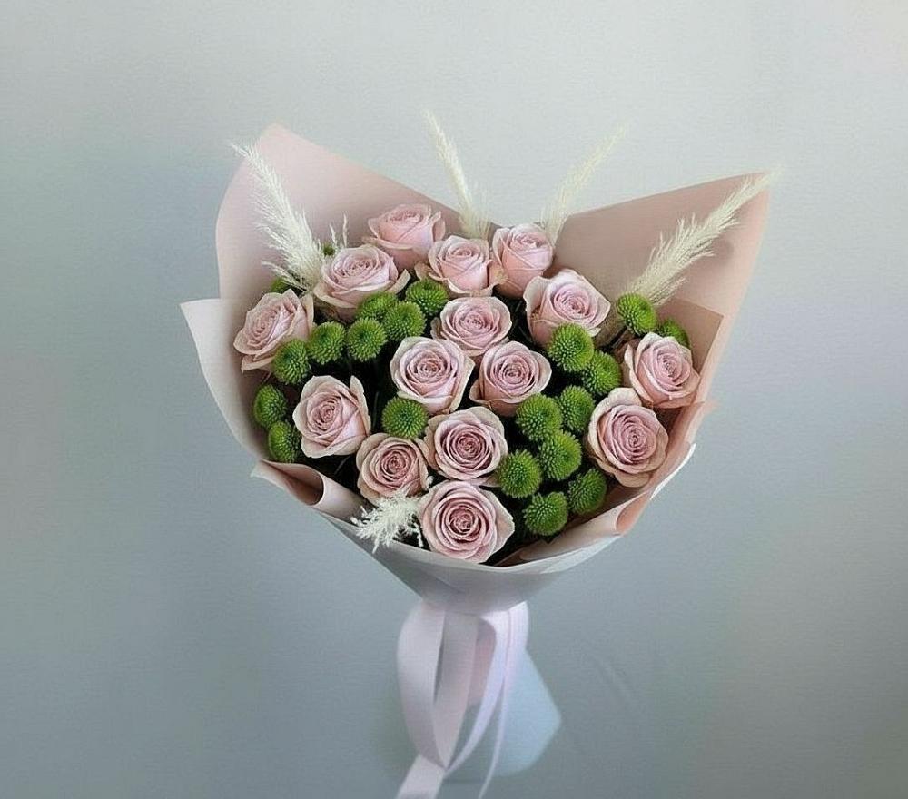 Букет цветов из: Розы и Хризантемы в Ермолаево