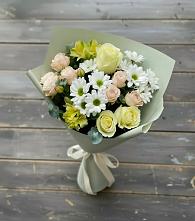 Букет цветов из:  Альстромерии, Розы и Хризантемы в Ермолаево