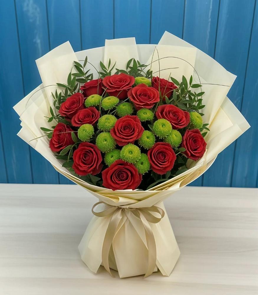 Букет цветов из: Розы и Хризантемы в Ермолаево