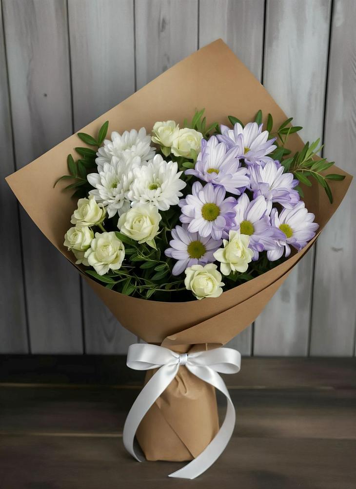 Букет цветов из: Хризантемы и Розы в Ермолаево